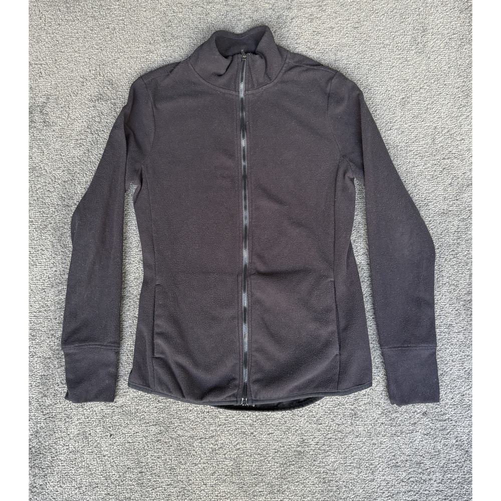 Old Navy Active Womens XS Black Fleece Full Zip Jacket Thumbhole Mock Neck Mock